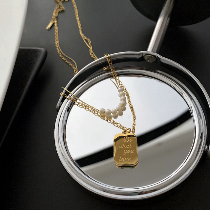Layered Necklace for Women: Embrace Your Passions: gold, white gold-tone layered necklace, minimal style