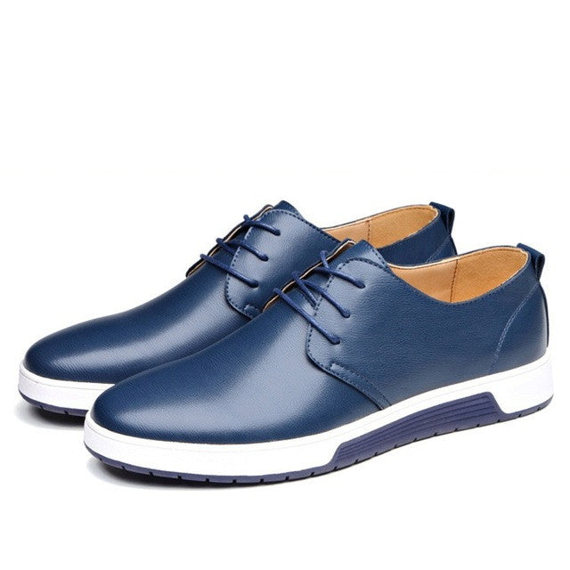 Leather Lace-Up Shoes for Men's Everyday Wear: brown-orange, tan lace-up shoe, minimal casual dress shoe style
