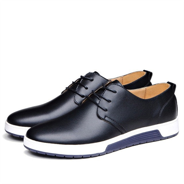 Leather Lace-Up Shoes for Men's Everyday Wear: brown-orange, tan lace-up shoe, minimal casual dress shoe style