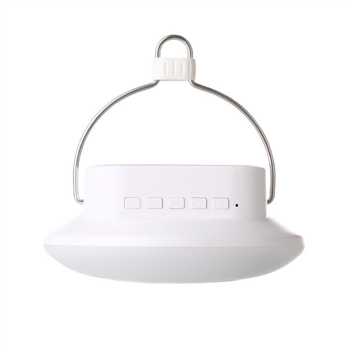 LED Bluetooth Speaker with Touch Control for Camping: white, black portable camping lantern, minimal functional outdoor style
