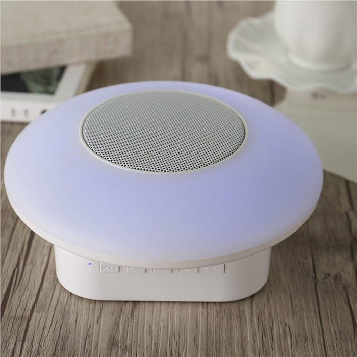 LED Bluetooth Speaker with Touch Control for Camping: white, black portable camping lantern, minimal functional outdoor style