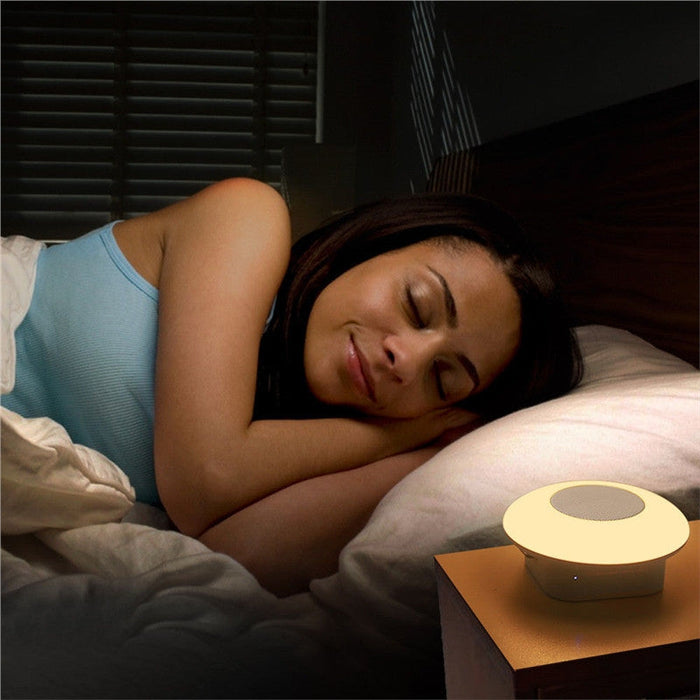 LED Bluetooth Speaker with Touch Control for Camping: white, black portable camping lantern, minimal functional outdoor style
