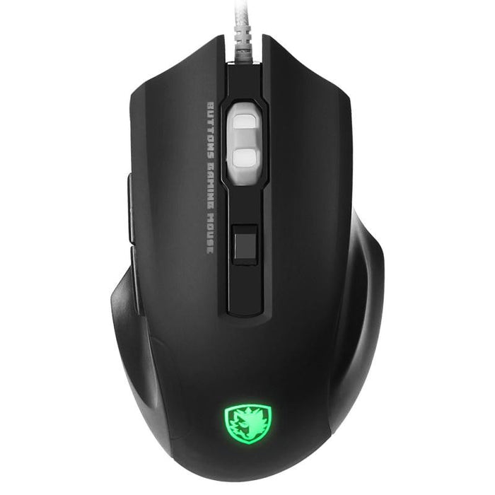 LED Optical Gaming Mouse with 6 Buttons and 2500 DPI: black, gray wired computer mouse, gaming style