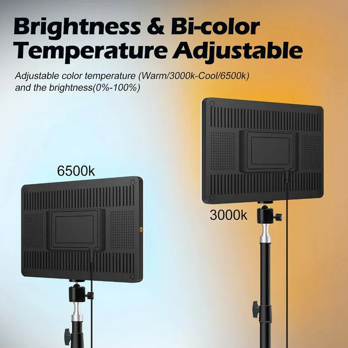 LED Studio Lamp with Tripod, Illuminating Your Studio Space with Style: black, white adjustable LED panel light kit with trip
