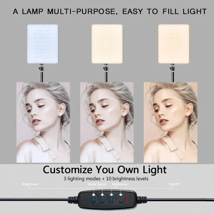 LED Studio Lamp with Tripod, Illuminating Your Studio Space with Style: black, white adjustable LED panel light kit with trip