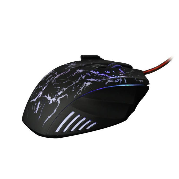 LED Wired Gaming Mouse with 7 Buttons: black, purple wired computer mouse, gaming style