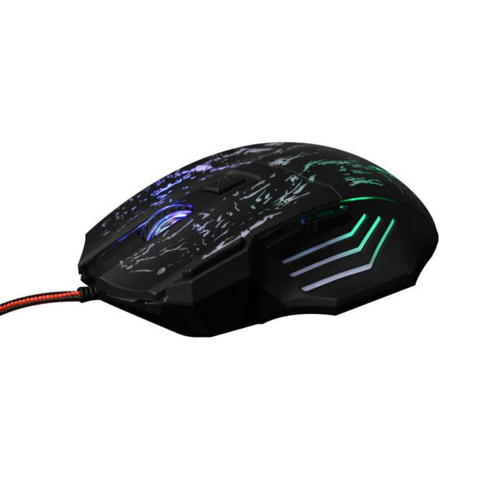 LED Wired Gaming Mouse with 7 Buttons: black, purple wired computer mouse, gaming style