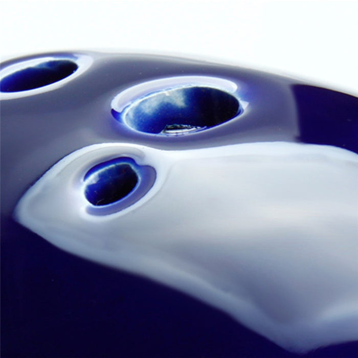 Legend of Zelda Ocarina Ceramic Replica: deep blue, black ocarina, minimal style
