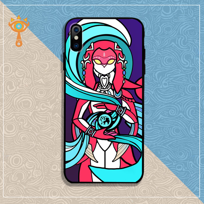 Legend of Zelda Phone Cases with Unique Designs: dark brown, black stylized one-eyed cat-like character, cartoon, kawaii styl
