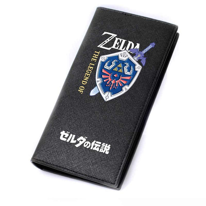 Legend of Zelda PU Leather Wallet: black, white The Legend of Zelda, video game themed graphic style
