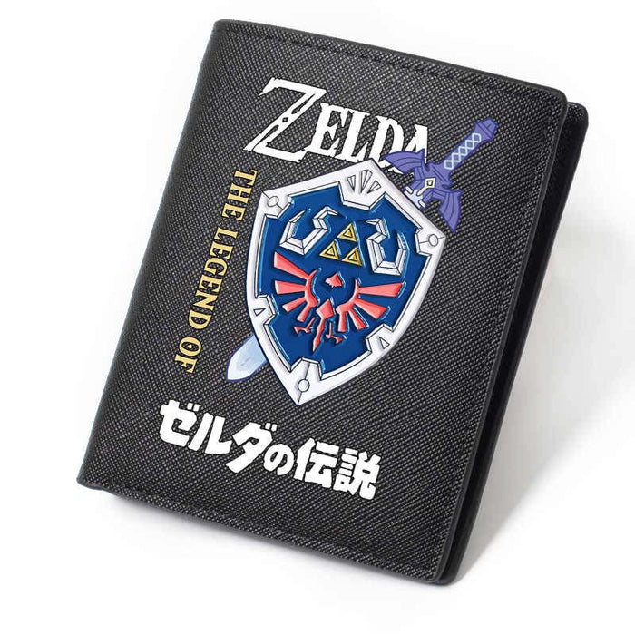 Legend of Zelda PU Leather Wallet: black, white The Legend of Zelda, video game themed graphic style