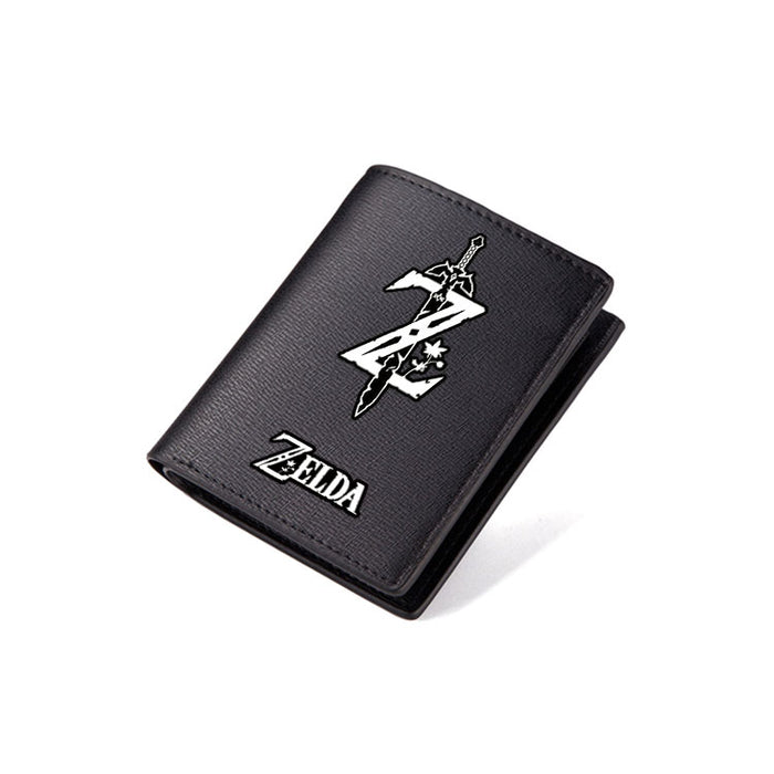 Legend of Zelda PU Leather Wallet: black, white The Legend of Zelda, video game themed graphic style