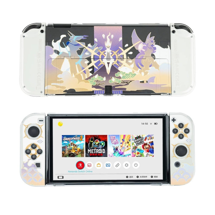 Legends Arceus Switch Accessories Collection: pastel pink, pastel blue smiling blob-like characters, kawaii cartoon style