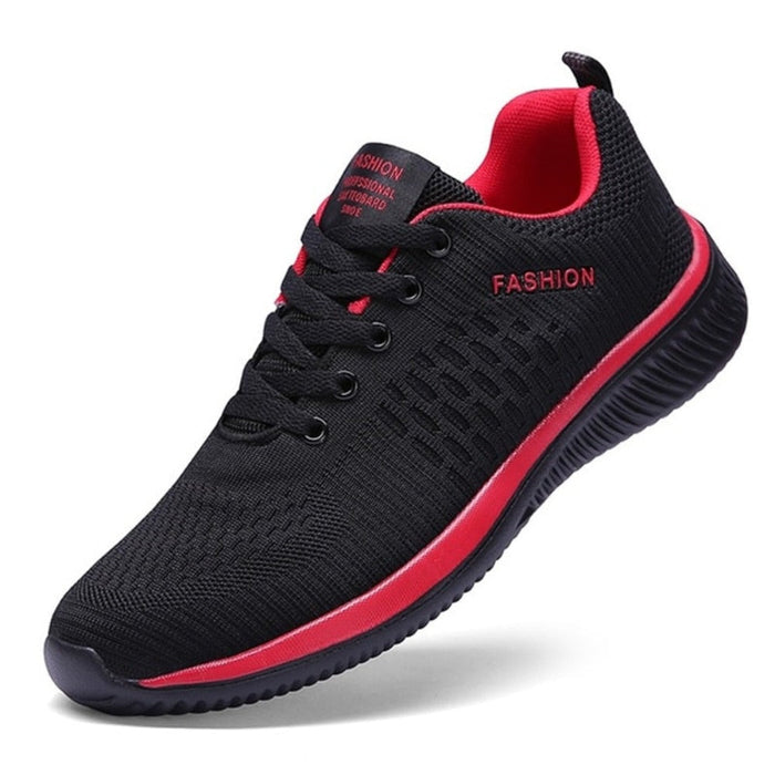 Lightweight Men's Running Shoes: black, dark gray lace-up sneaker, minimal sporty casual style