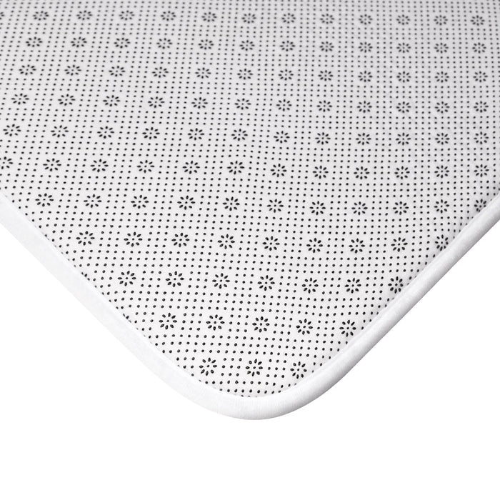 Llama Serenity Bath Mat: cream, gray cartoon llama, cute cartoon style