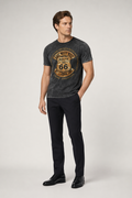 Logo Route 66 Print Men's Tee Gray