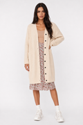 Long Cardigan for Women with Convenient Pockets for Everyday Wear Beige