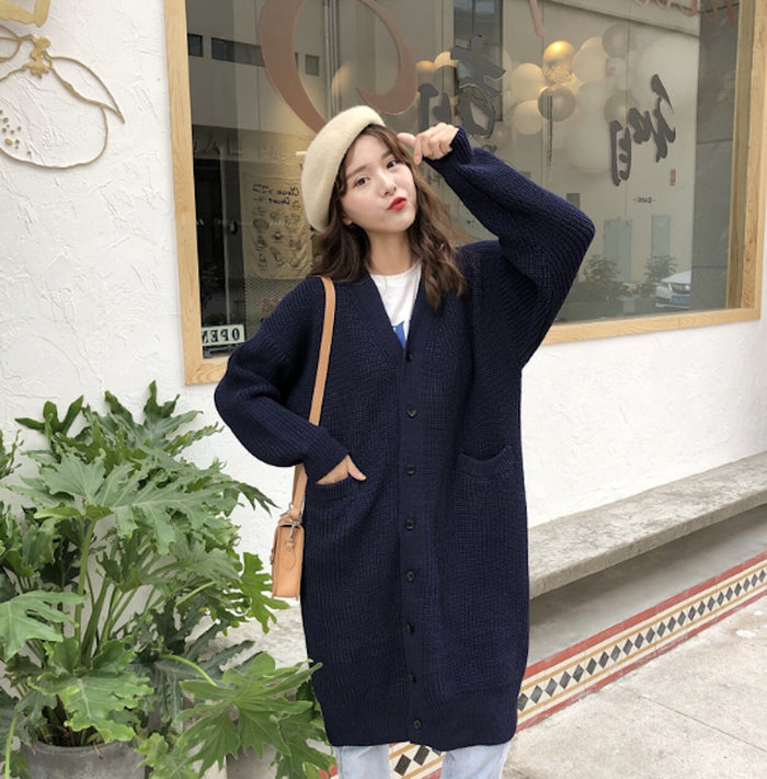 Long Cardigan for Women with Convenient Pockets for Everyday Wear: cream, black long button-front cardigan, casual minimal st