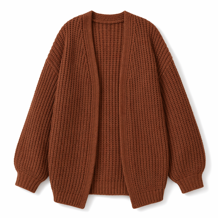 Loose Open Front Women's Casual Cardigan Coffee