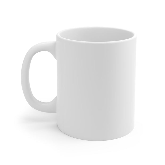 Love Rainbow Mug, 11oz: white, red rainbow, minimal style
