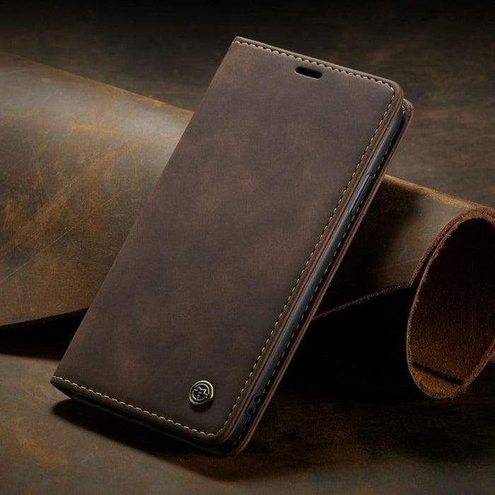 Luxurious Flip Wallet Case with Magnetic Closure for iPhone: brown, black phone flip case, minimal style