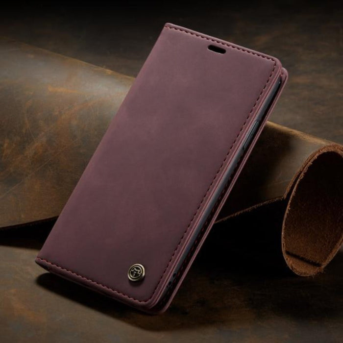 Luxurious Flip Wallet Case with Magnetic Closure for iPhone: brown, black phone flip case, minimal style
