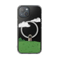 Magnetic Clear Case for iPhone Series, Clear Protection for Your Phone at the Park: black, clear pug dog under a moonlit clou