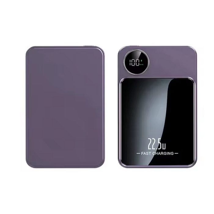 Magnetic Wireless Portable Power Bank, 10000 mAh for iPhone Compatibility: purple, black portable power bank, minimal modern