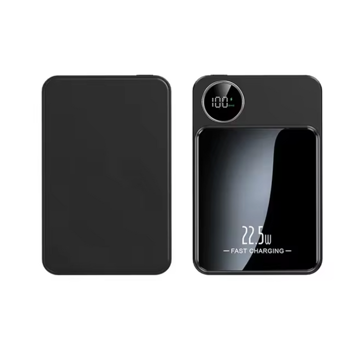 Magnetic Wireless Portable Power Bank, 10000 mAh for iPhone Compatibility: purple, black portable power bank, minimal modern