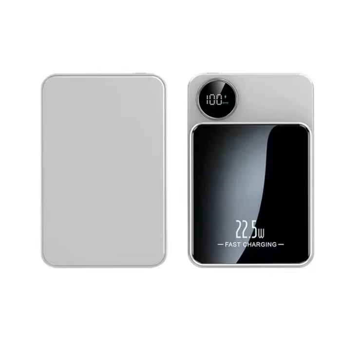 Magnetic Wireless Portable Power Bank, 10000 mAh for iPhone Compatibility: purple, black portable power bank, minimal modern