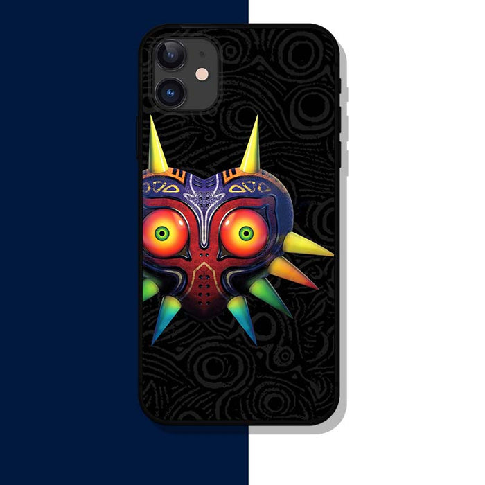 Majora's Mask Phone Case for Multiple Devices: black, red Majora's Mask character/theme, cartoon gaming-themed style