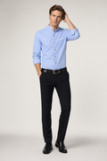 Mandarin Neck Men's Shirt Blue