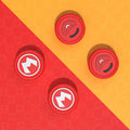 Mario Joystick Caps for Switch Models: red, orange Mario-themed symbols, cartoon video-game themed style