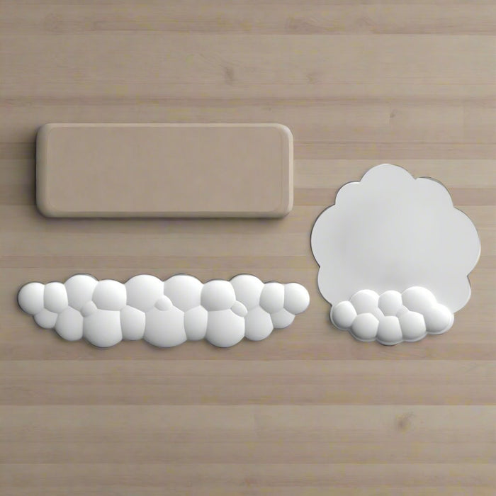 Memory Foam Mousepad with Wrist Support: pink keyboard wrist rest, minimal kawaii style