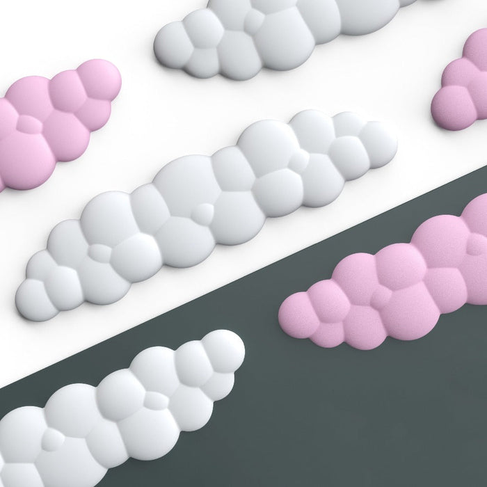 Memory Foam Mousepad with Wrist Support: pink keyboard wrist rest, minimal kawaii style