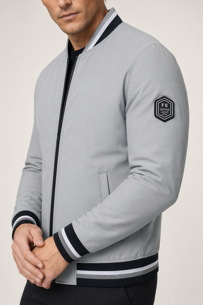 Men's Inner Layer Insulated Baseball Jacket Gray