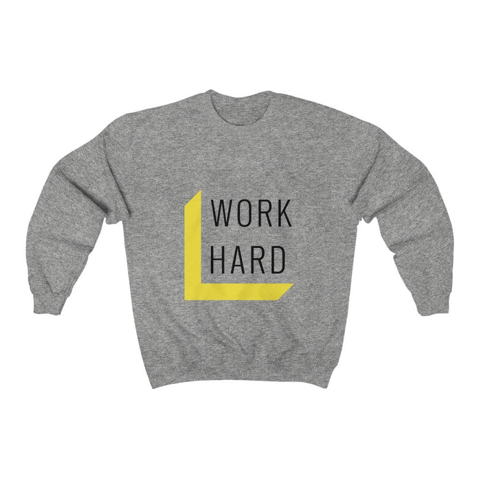 Men's Sweatshirt for a Motivational Work Ethic: gray, yellow sweatshirt, minimal graphic casual style