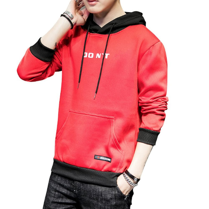 Men's Two Tone Hoodie, Emphasizing Style and Elegance: black, red hooded sweatshirt, casual streetwear style