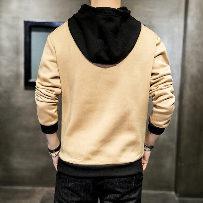 Men's Two Tone Hoodie, Emphasizing Style and Elegance: black, red hooded sweatshirt, casual streetwear style
