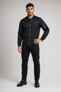 Men's Windproof Zippered Jacket Black