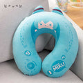 Miku Memory Foam Pillow, Officially Licensed: turquoise, teal Hatsune Miku character theme, kawaii cartoon style