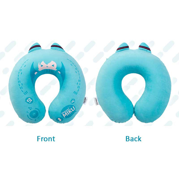 Miku Memory Foam Pillow, Officially Licensed: turquoise, teal Hatsune Miku character theme, kawaii cartoon style