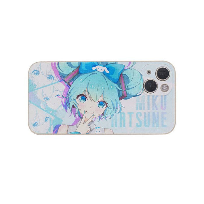 Miku Phone Case with High-Resolution Graphics: white, light blue Hatsune Miku anime character, anime, kawaii style