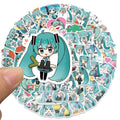 Miku Stickers: Customize and Decorate!: teal, white Hatsune Miku character, kawaii cartoon anime style