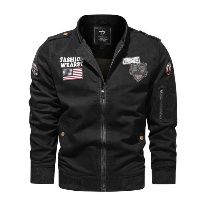 Military Aviator Zip-Up Jacket for Men
