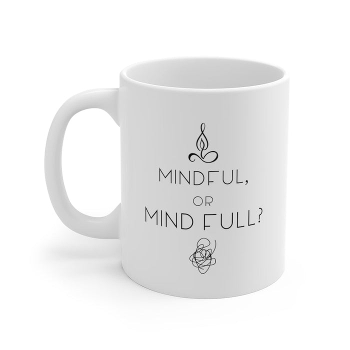 Mindful Moments Mug, Embrace the Yoga Vibe: white, black mindfulness theme, minimal style