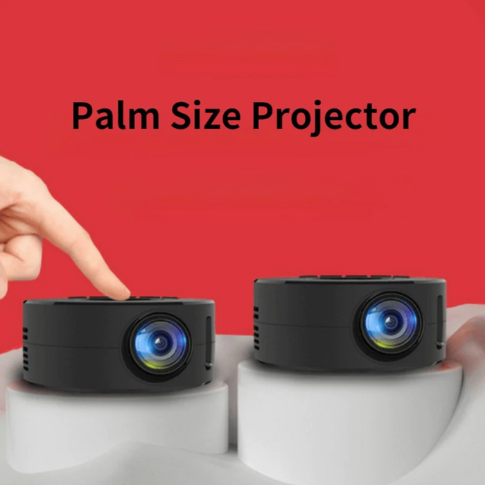 Mini Home Theater Projector, Compact Entertainment Anywhere: black, blue portable projector with smartphone resting on top, m