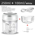 Mini USB Vegetable Chopper Portal: white, silver electric food chopper, minimal modern product design style