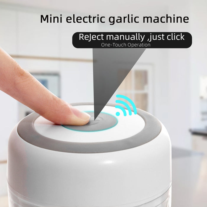 Mini USB Vegetable Chopper Portal: white, silver electric food chopper, minimal modern product design style