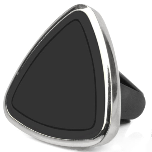 Mobile Phone Holder for Vehicle Air Vent Clip: black, rose gold ring, minimal geometric style
